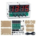thumbnail image 1 of 4-Digit Rechargeable DIY Digital Clock Kit, SMD SMT Electronics Clock Soldering Practice Kit Light-Controlled Alarm Clock Soldering Projects for School Learning and Home Office Use, 1 of 6