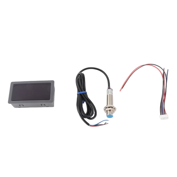 4 Digit Red LED Digital Motor Tachometer RPM Speed Gauge Meter with NPN Hall Proximity Sensor Switch