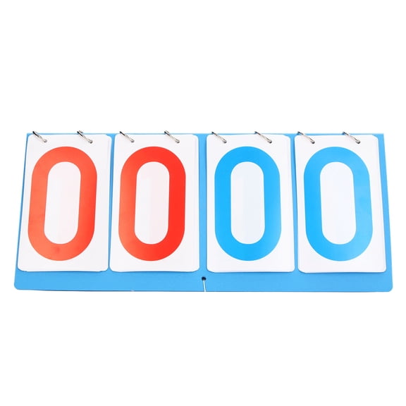 4 Digit Scoreboard Blue Red Number Tabletop Flip Score Keeper for Volleyball Basketball