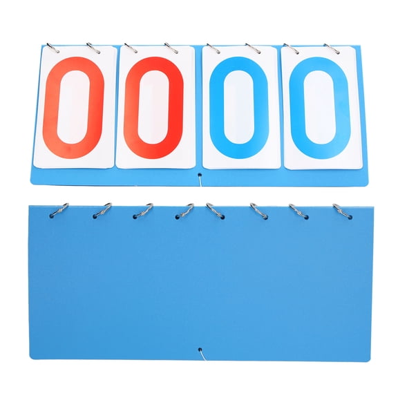 4 Digit Scoreboard, Flip Score Keeper Waterproof Blue Red Number Clear Print For Table Tennis For Volleyball