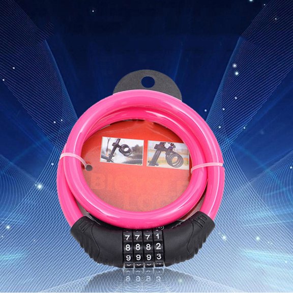 4 Digit Steel Cable Lock Cycling Heavy Duty Cable Combination Password Bike Cable Lock Cable Coded Chain Lock Pink