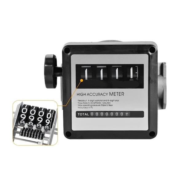 4 Digital Fuel Oil Flow Meter Counter 20-120L/Min Diesel Petrol Oil Flow Sensor Counter High Accuracy Display FM-120