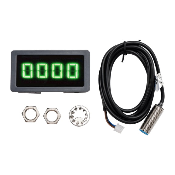 4 Digital LED Tachometer RPM Speed Meter With Hall Proximity Switch Sensor NPN
