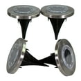 thumbnail image 1 of 4 Disc Solar Powered Path Ground Lights 8 Ultra Bright LED's With Light Diffusing Lens - Outdoor/Indoor IP65 Waterproof Garden Landscape Spike Yard Lights - 4 Pack, 1 of 8