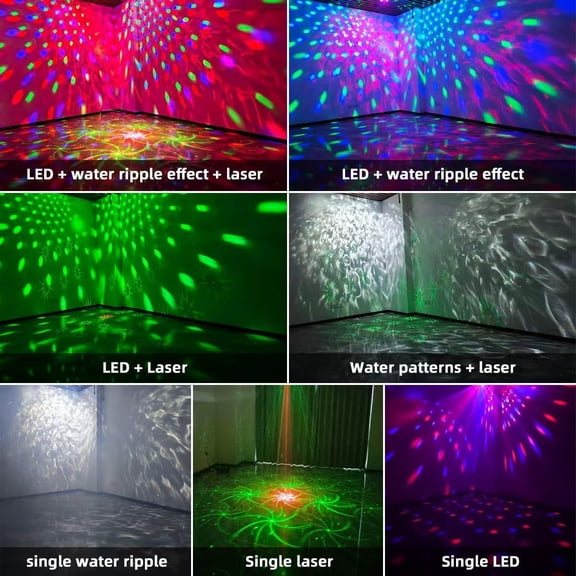 4 Disco Ball in 1 Party Lights Indoor Outdoor, Dj Laser Lights for Parties Decor Strobe Sound Activated Stage Disco Dj Light with Remote for Karaoke Birthday Wedding Club Christams
