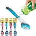 thumbnail image 1 of 4 Dish Wand Scrubber Soap Dispensing Brush Bristles Sponge Clean 10.5"L Refill, 1 of 5