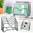 thumbnail image 1 of 4 Dividers 4 Slots Pot Lid Organizer Rack, Stainless Steel Kitchen Rack for Pots, Pans, Lids, Cutting Boards, Bakeware, Serving Trays & Reusable Containers, Space-Saving Cabinet & Countertop Storage, 1 of 5