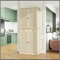 4 Door Cabinet with 1 Drawer, with 4 Adjustable Inner Shelves, Storage Cabinet