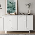 thumbnail image 1 of 4-Door Intaglio MDF Cabinet - Adjustable Shelving for Varied Storage Needs / For Different Rooms in the House / Stores Tools and More, 1 of 6