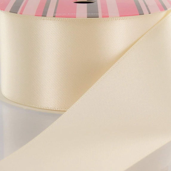 4" Double Face Satin Ribbon Ivory 100yd