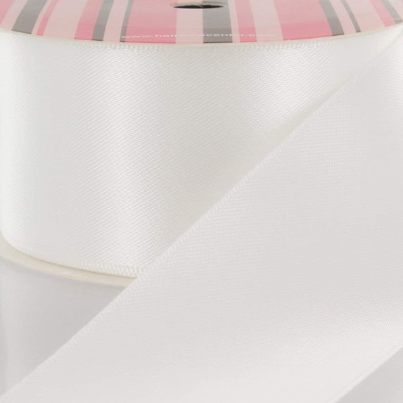 4" Double Face Satin Ribbon White 100yd