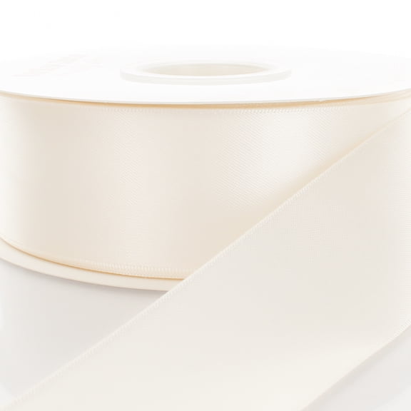 4" Double Faced Satin Ribbon 028 Antique White 25 Yard