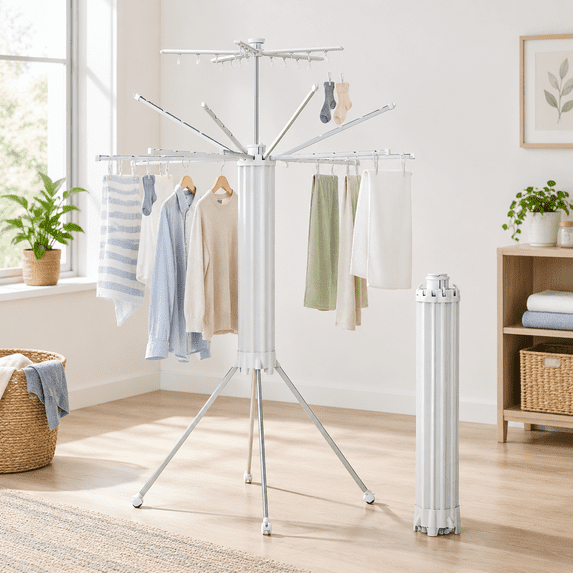 Transportable Clothes Rack 4 Double Layer Clothes Drying Rack Garment Portable And Foldable Space ...