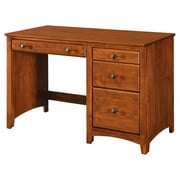 4-Drawer Alder Wood Desk in Warm Cherry - Built in the USA