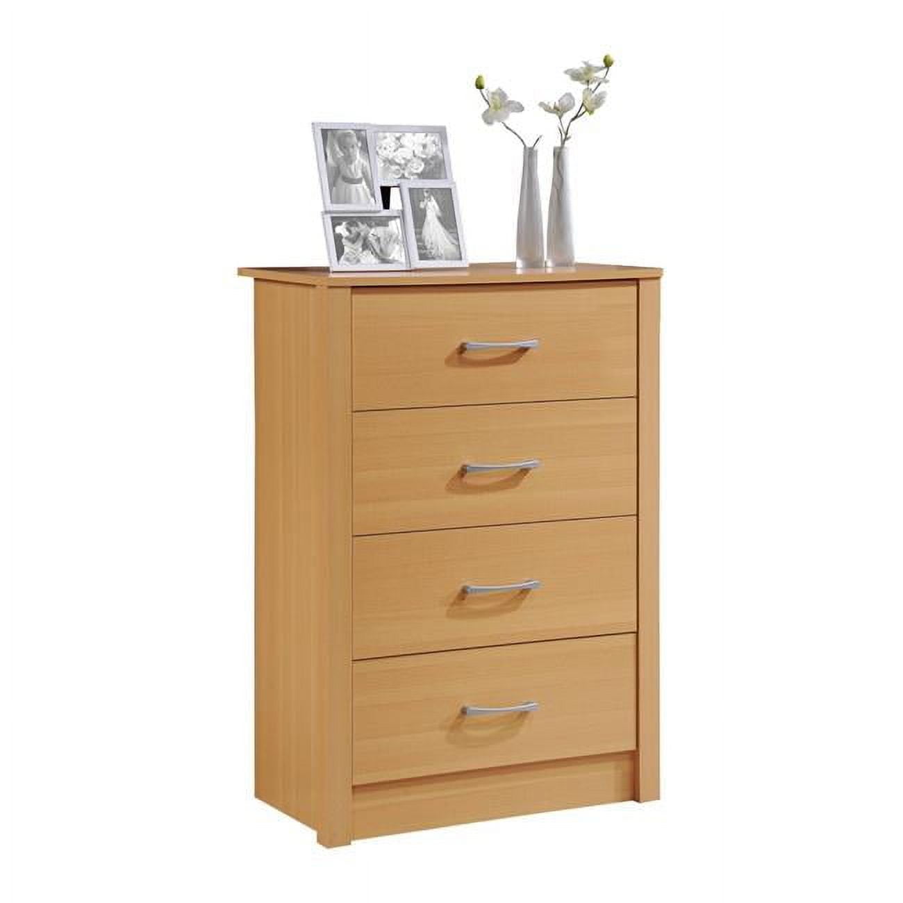 Sleek Beech 4-Drawer Chest with Soft Close and Roller Support