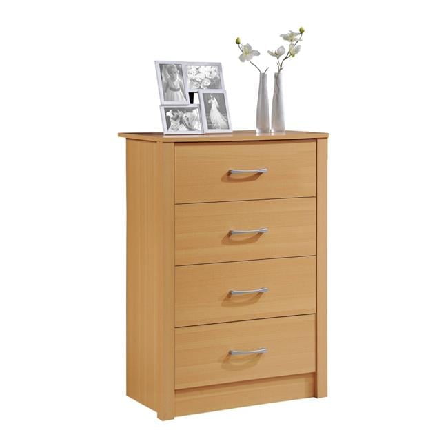 Sleek Beech 4-Drawer Chest with Soft Close and Roller Support