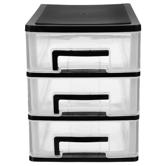 4 Drawer Desk Organizer, Plastic Home Office Storage Organizer, Makeup Organizer Storage Station Cube, Cosmetics Jewelry Storage Box, 4 Drawer for Bathroom, Desk, Office (8.31x5.98x9.92 Inch)