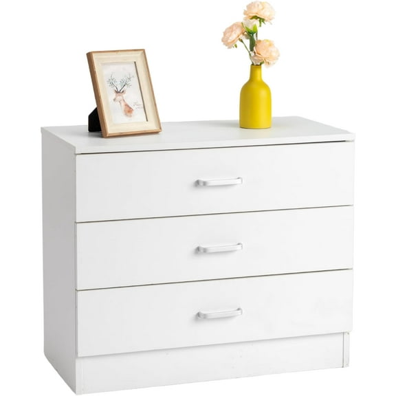 4 Drawer Dresser for Bedroom, Small Chests of Drawers Modern Nightstand, White Dresser Chest with 4 Storage Drawers, Dressers for Nursery, Hallway, Living Room, Closet