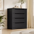 thumbnail image 1 of 4 Drawer Dresser for Bedroom, Tall Storage Cabinet with Anti-Tip Device & Smooth Rails, Modern Chest of Drawers with Deep Drawers, Waterproof Board, Black, 1 of 7