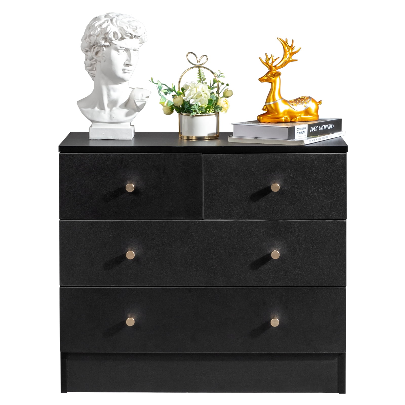 4-Drawer Dresser, Black