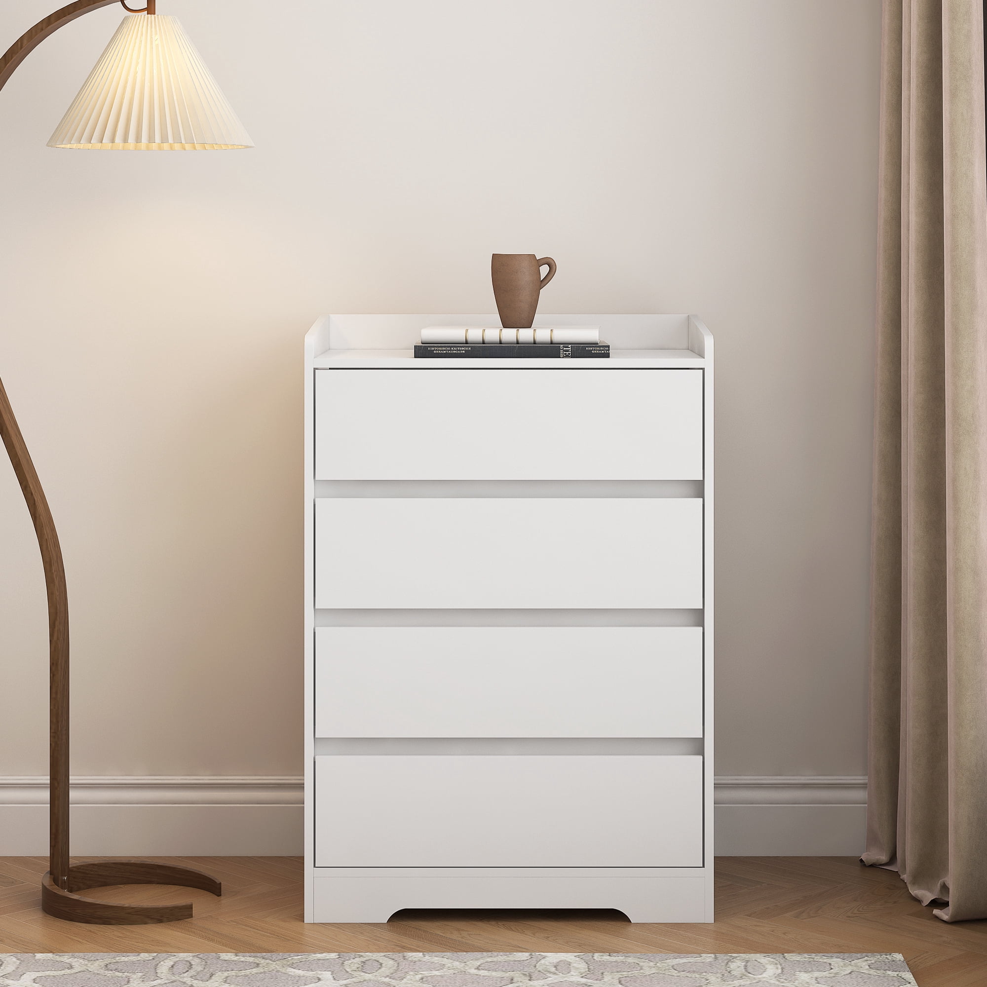 4 Drawer Dresser,Chest of Drawers with Hide Handle for Bedroom,Modern Wooden Storage Cabinet for Living Room,Entryway,Hallway,Office,Wood