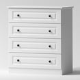 thumbnail image 1 of 4 Drawer White Dresser for Bedroom, 35 Inch Tall Storage Chest with Large Drawers, Modern Space Saving Furniture for Hallway, Entryway (White), 1 of 14