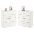 thumbnail image 1 of 4 Drawer Dresser, White Night Stand Set 2 for Bedroom, Modern 4 Drawer Nightstand, Wood Bed Side Table/Night Stand with Drawers for Small Spaces, College Dorm, Living Room 13" D X 26" W X 29" H, 1 of 9
