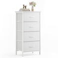 thumbnail image 1 of CONCETTA 4 Drawer Dresser, Wide Chest Drawers Nightstand Storage Tower Storage Fabric Dresser With Wood Top for Living Room, Bedroom, Closet, White, 1 of 7