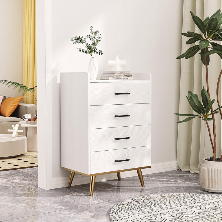 4 Drawer Dressers for Bedroom, Seizeen Wood White Dresser with 4 Cloth Drawer & Golden Legs, Modern Dresser Chest for Bedroom,Living Room,Entryway - Walmart.com 4 Drawer Dressers for Bedroom, Seizeen Wood White Dresser with 4 Cloth Drawer & Golden Legs, Modern Dresser Chest for Bedroom,Living Room,Entryway - Walmart.com