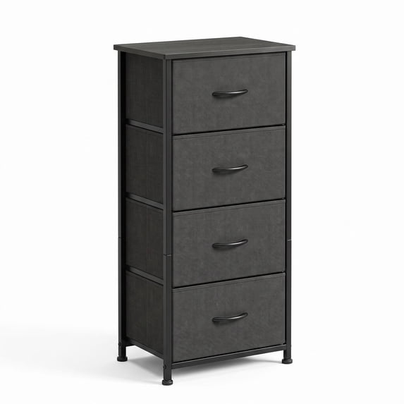Living Room Library Unit 4 Drawer Fabric Chest of Drawers, Compact Storage Dresser Organizer ...