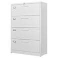 4 Drawer File with Lock, Metal Lateral Filing Wide