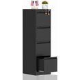 thumbnail image 1 of 4-Drawer File Cabinet with Lock,Metal Vertical Filing Cabinets for Home Office,Under Desk File Cabinets for Letter/Legal/A4 Size Files,Easy Assemble,Black, 1 of 8