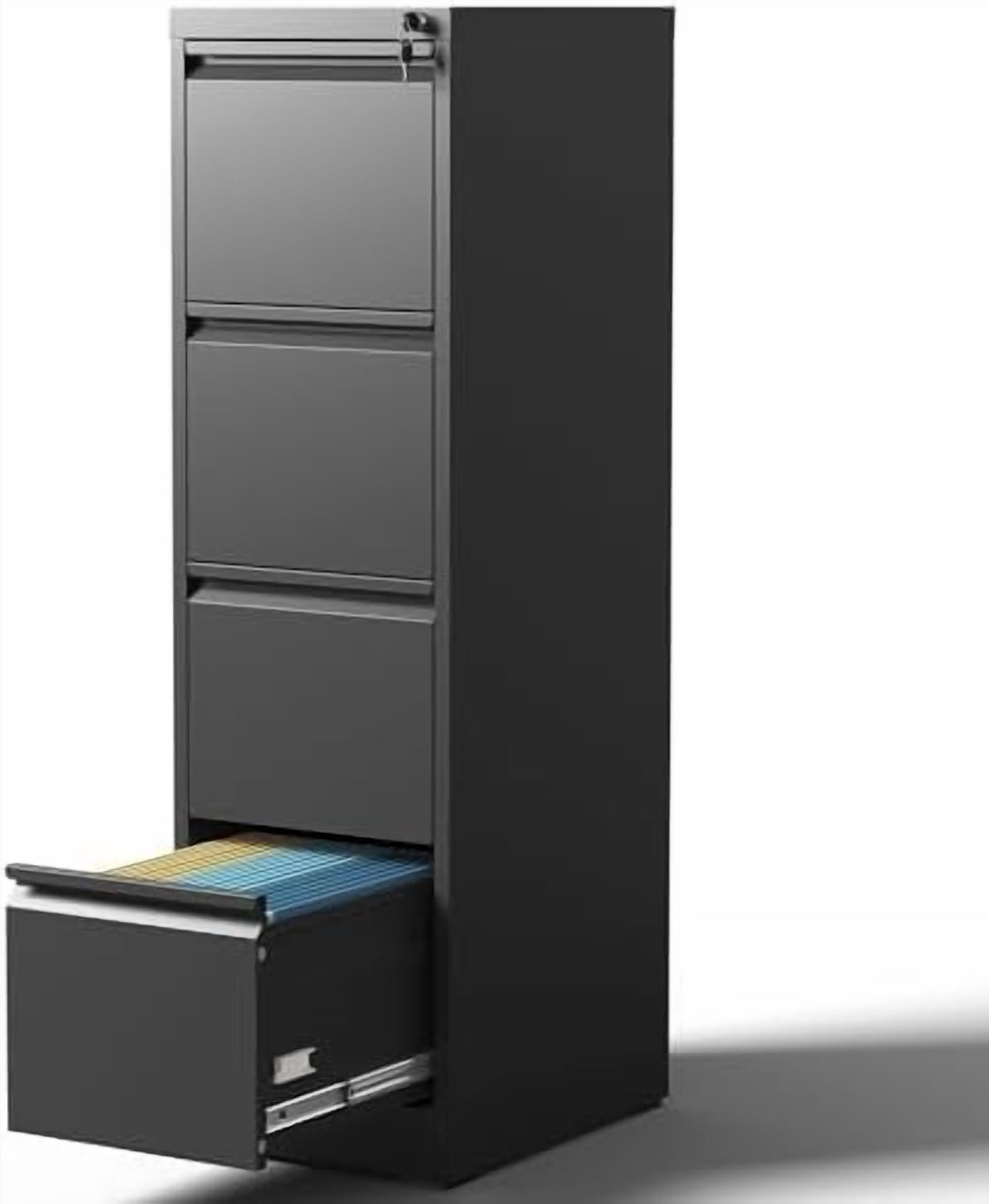 AQY 2 Drawer Filing Cabinet With Lock, Metal Black File Cabinet For Home Office, 18 - View #11