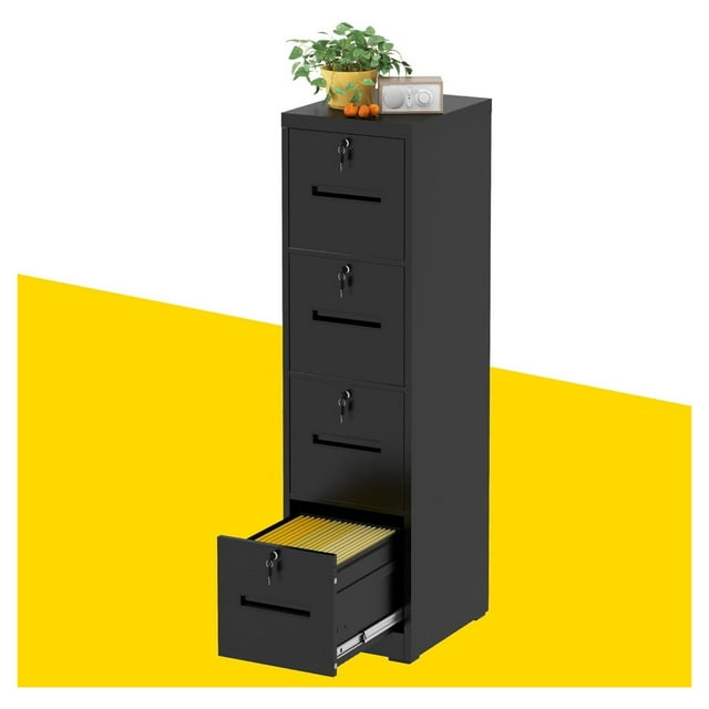 4 Drawer File Metal Filing with Lock, Heavy Duty