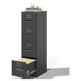 4 Drawer File Filing with Lock,Black Vertical