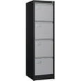 thumbnail image 1 of 4 Drawer File Cabinet, Vertical Filing Cabinets with Lock, Metal File Cabinets for Home Office, Anti-Tip 4 Storage Drawers for Letter/Legal/A4/F4 Size (Assemble Required, Black), 1 of 7