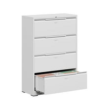 4 Drawer Lateral File Cabinet, Metal Lateral File Cabinet with Lock, Office Lateral Filing Storage Cabinet for Hanging Files Letter/Legal/F4/A4 Size, Easy Assemble White