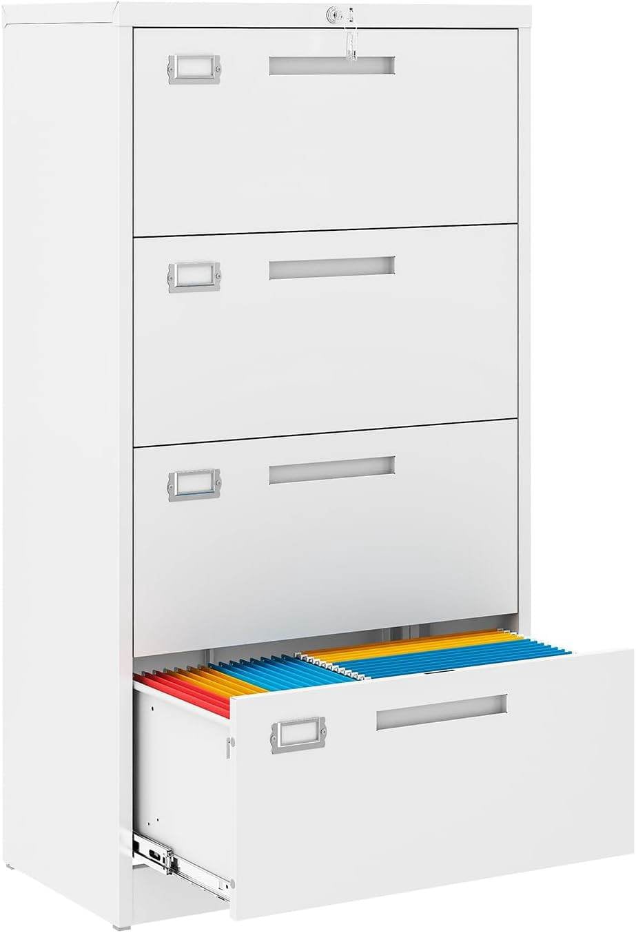 4-Drawer Lateral File Cabinet with Lock, Metal Storage Cabinet for ...