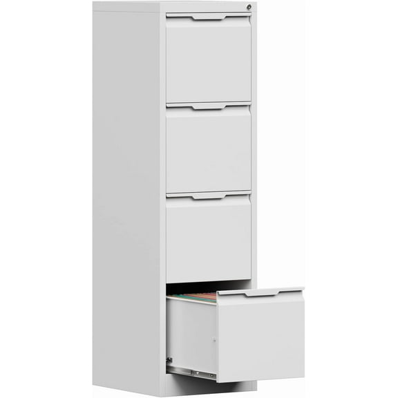 4-Drawer Metal File Cabinet with Lock,Steel Printer Stand with Storage for Home Office,Vertical Filing Cabinet for Legal/Letter/A4 Files,Assembly Required