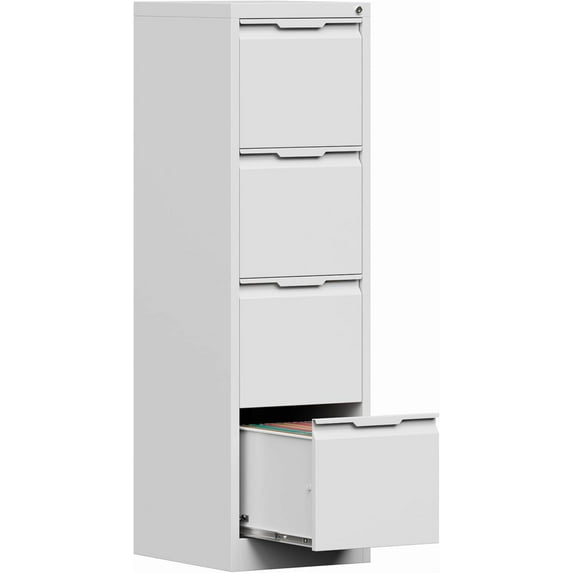 4-Drawer Metal File Cabinet with Lock,Steel Printer Stand with Storage for Home Office,Vertical Filing Cabinet for Legal/Letter/A4 Files,Assembly Required