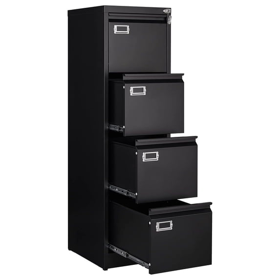 4 Drawer Metal File Cabinet Vertical Locking Filing Storage Unit for ...