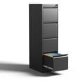 Lockable File Drawer 4 Drawer Metal Vertical File Cabinet with Lock, Steel Filing Cabinet ...