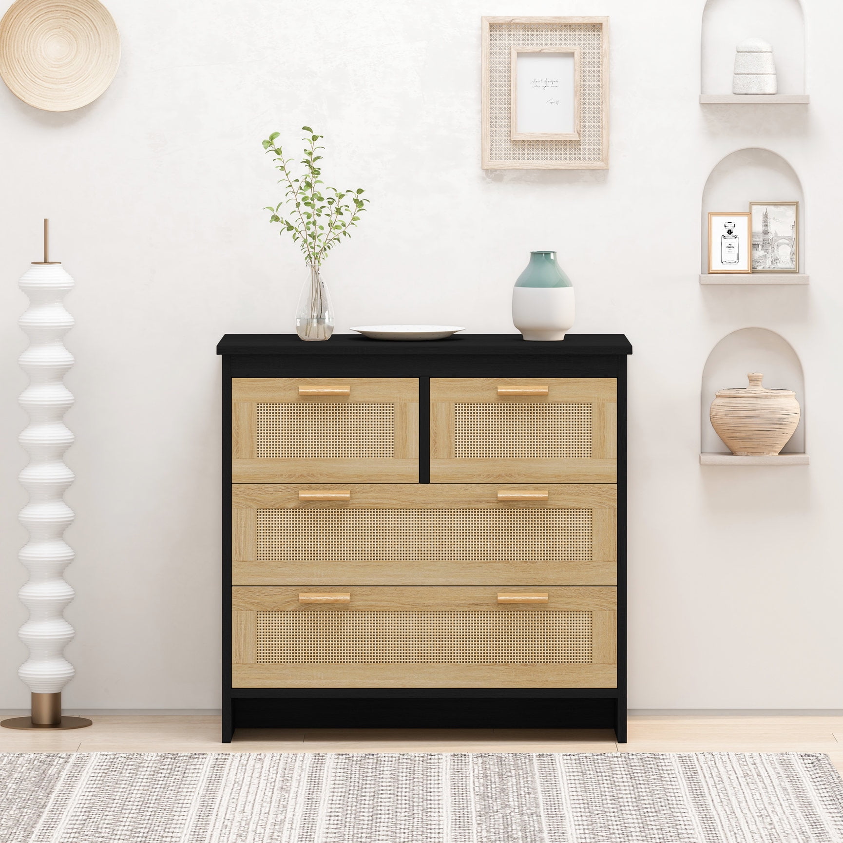 4-Drawer Rattan - Smooth Drawer Operation - Bedroom, Corridor - Keep ...