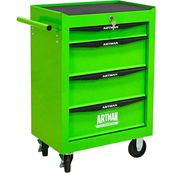 4 Drawer Rolling Tool Cart on Wheels,Multifunctional Mobile Metal Tool Chest,Drawers Rolling Trolley Organizer Tool Storage Box for Repair Shop,Warehouse,Garage,Workshop(4 Drawers-30.5"H-Green)