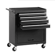 4-Drawer Rolling Tool Chest, Cabinet With 4 Wheels Tool Chest With Drawers, Suitable For Garages, Warehouses, Workshops, Repair Shops, Black