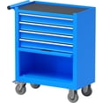 thumbnail image 1 of 4 Drawer Rolling Tool Chest, Metal Tool Cart on Wheels, Key Locking & Drawer Storage Interlocking System, Tool Box Cabinet for Garage,Warehouse，Blue, 1 of 7
