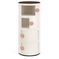 thumbnail image 1 of 4 Drawer Sliding Barrel Modern Bedroom Nightstand, Beige, 1 of 8