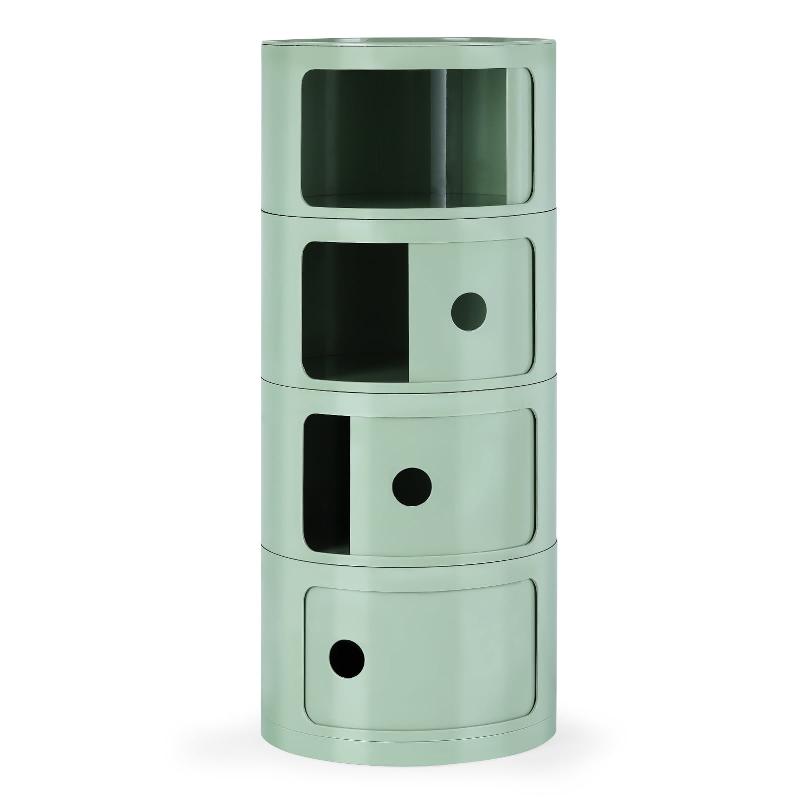 4 Drawer Sliding Barrel Modern Bedroom Nightstand, Matcha Green