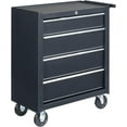 4Drawer Tool Chest with Wheels & Lock & Key, Heavy Duty Cart Rolling