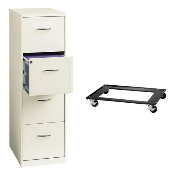 Hirsh Industries 4-Drawer Lockable Vertical File Cabinet, White